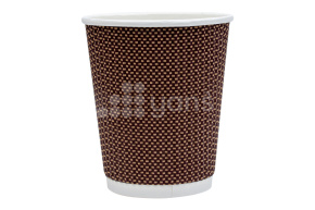 Стакан 250 мл. двухслойный, рифленный для горячего, коричневый