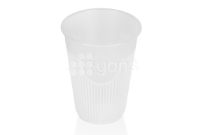 Стакан 350мл., рифленный для горячего,прозрачный ПП