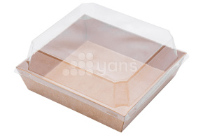 Контейнер бумажный для сендвича 120*110*65мм, с крышкой Крафт