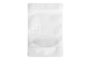 Пакет дой-пак с замком зип-лок, 135*225мм (40+40), 140мкм, белый с окном