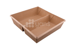 Салатник OneClick, 1200 мл, крафт, ,2х секционный (+ крышка 33091)