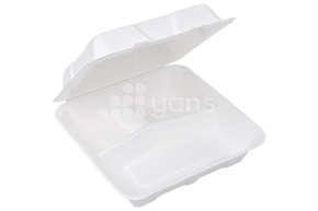 Ланч-бокс с крышкой 1560 мл. 3х секционный, 232*228*50 мм. VerdeVita