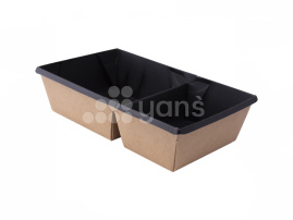 Салатник OneClick, 800 мл, крафт, изнутри черный, 2х секционный