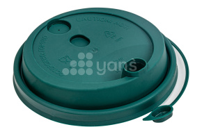 Крышка d-90 с клапаном, Темно - зеленая с питейником, матовая, ПП  Новинка 