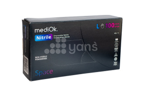 Перчатки ЧЕРНЫЕ  нитриловые, смотровые, неопудренные, размер L( MediOk)