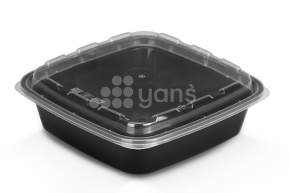 Контейнер СпК-1616-550 черный с крышкой  (ПП, ВЗЛП)