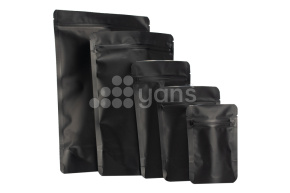 Пакет металлизированный  дой-пак с замком зип-лок, 160*250мм (45+45), 140мкм черный, матовый