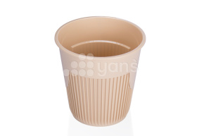 Стакан 250мл., рифленный для горячего,крафт ПП