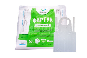 Фартук полиэтиленовый одноразовый, белый 81*125 VerdeVita