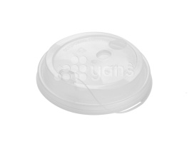 Крышка d-90 с клапаном, Прозрачная матовая с питейником, ПП Новинка