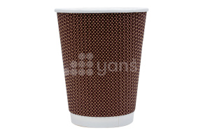 Стакан 350 мл. двухслойный, рифленный для горячего, коричневый