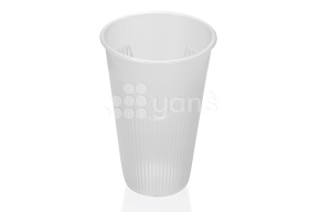 Стакан 450мл., рифленный для горячего,прозрачный ПП