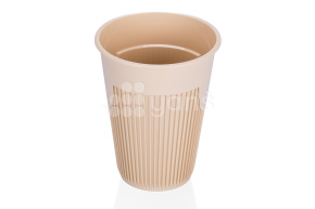 Стакан 350мл., рифленный для горячего,крафт ПП