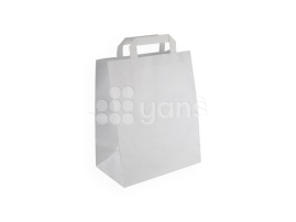 Пакет Белый с  плоскими ручками 240*140*280