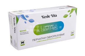 Перчатки виниловые, прозрачные, размер M VerdeVita Новинка