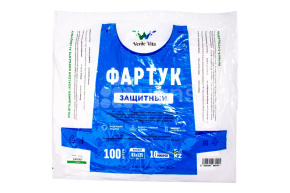 Фартук полиэтиленовый одноразовый, белый (100шт/уп)