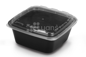 Контейнер СпК-1616-850 черный с крышкой  (ПП, ВЗЛП)