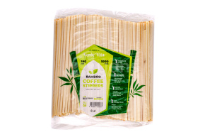 Размешиватель бамбуковый с квадратным концом, 180*4,5*1,3мм. 1000 шт/упак