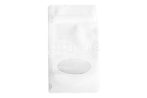 Пакет дой-пак с замком зип-лок, 105*190мм (40+40), 140мкм, белый с окном