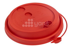 Крышка d-90 с клапаном, Красная матовая с питейником, ПП  Новинка (3001)